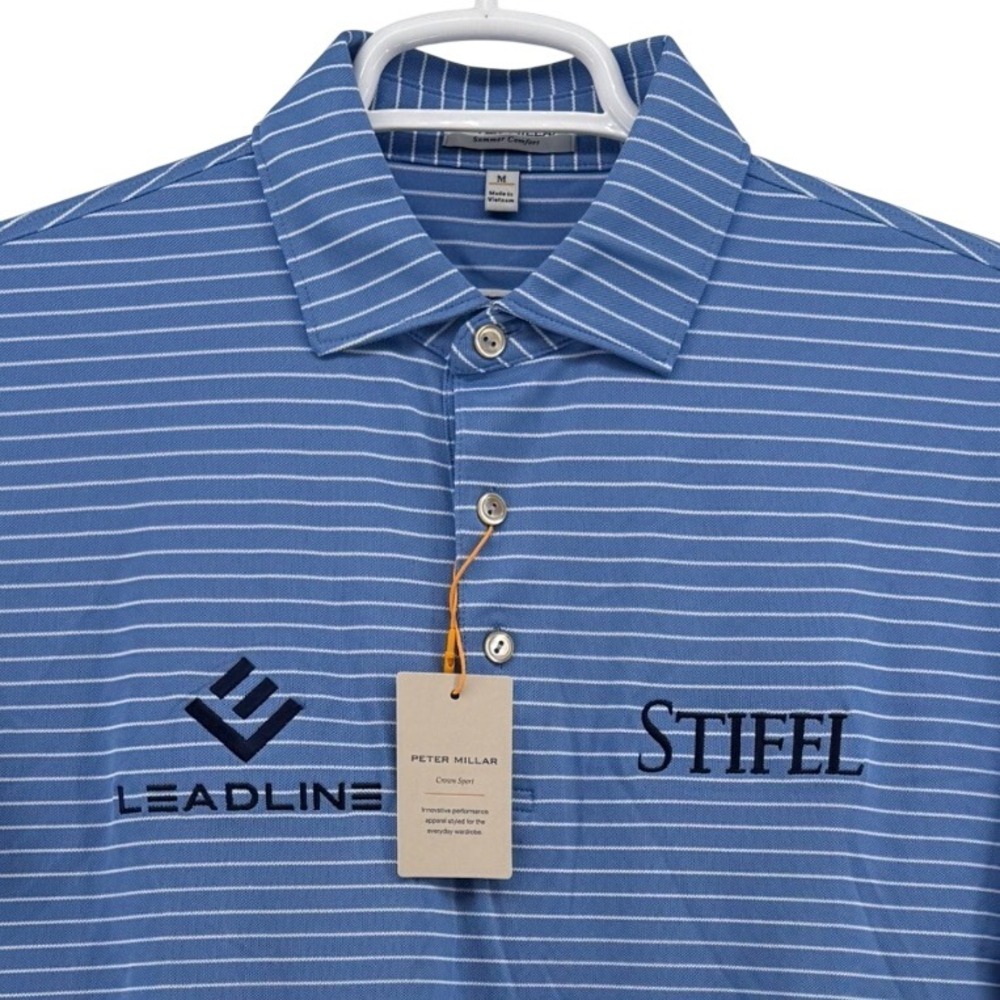 Peter Millar Crown Sport Summer Comfort Polo M NWT PGA Tour Issue Keith Mitchell
